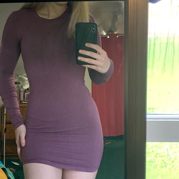Purple/Burgundy Longsleeve Mini Dress - Picture 2 of 2